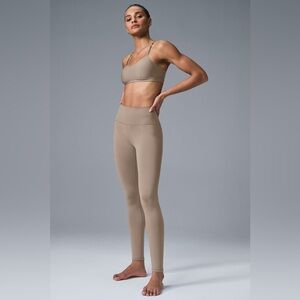 Alo High-Waist Airlift Legging - Tan/Gravel - Size Small, Full Length Like New